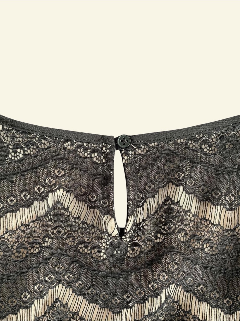 Ann Taylor LOFT Black Floral Lace Peplum Sleeveless Top Keyhole Back Women's M - Picture 6 of 8